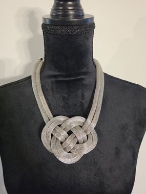 Silver Knot Statement Necklace - Women Jewelry